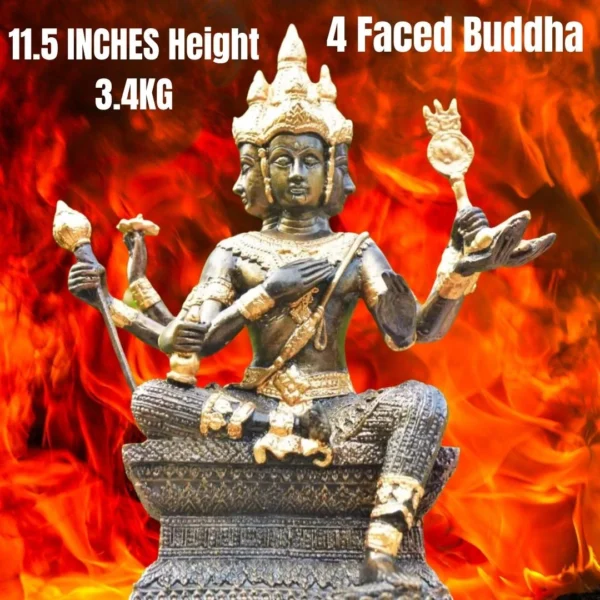 4-Faced Buddha Statue: Intent Manifestor, Strong Spiritual Force To Cleanse Negative Influences. Relationship Enhancer, Wealth Attractor, Enhance Well-Being. - Image 6