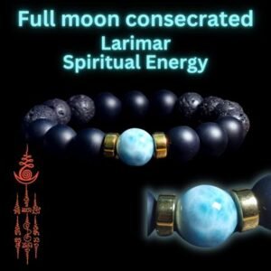 Larimar with Onyx and Lava: Strong Protective Aura, Enhance Creativity, Health & Wealth Enhancer.