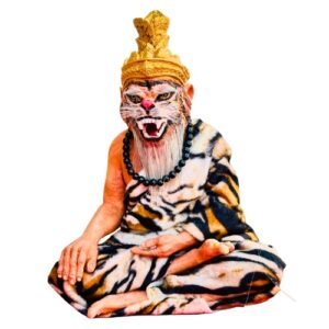 Consecrated Ruesi Saming Prai Tiger Face Guru: White Magic Spiritual Mastery - 13 Inches Height